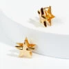 18k Gold Double Star Earrings