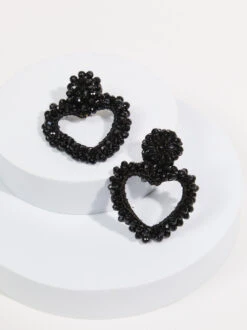 Beaded Heart Earrings