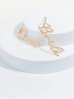 Bride Script Earrings