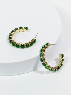 Emmie Rhinestone Hoop Earrings