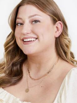 Oh-so Smiley Necklace -ChicAura Store 000801 SSN 12762 GOLD 06