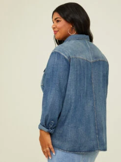 Elena Denim Top 7 Elena Denim Top -ChicAura Store 000921 T4881CSLBS DENIM SANDBLAST 04