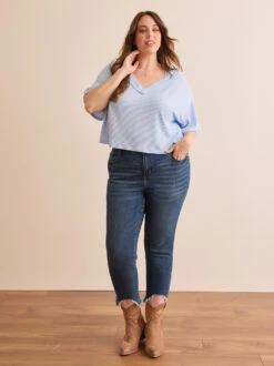 Incrediflex 26" Raw Hem Skinny Jeans