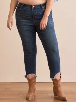 Incrediflex 26" Raw Hem Skinny Jeans -ChicAura Store 000940 111072VW VINTAGE WASH 02