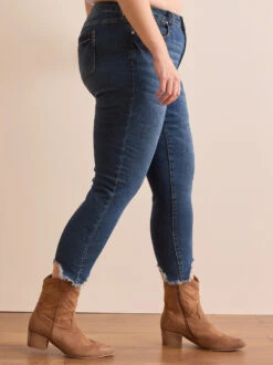 Incrediflex 26" Raw Hem Skinny Jeans -ChicAura Store 000940 111072VW VINTAGE WASH 03