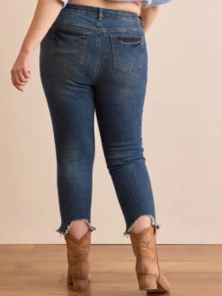 Incrediflex 26" Raw Hem Skinny Jeans -ChicAura Store 000940 111072VW VINTAGE WASH 04