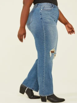 Brynn Destructed Wide Leg Jeans -ChicAura Store 000940 111769 DARK WASH 03