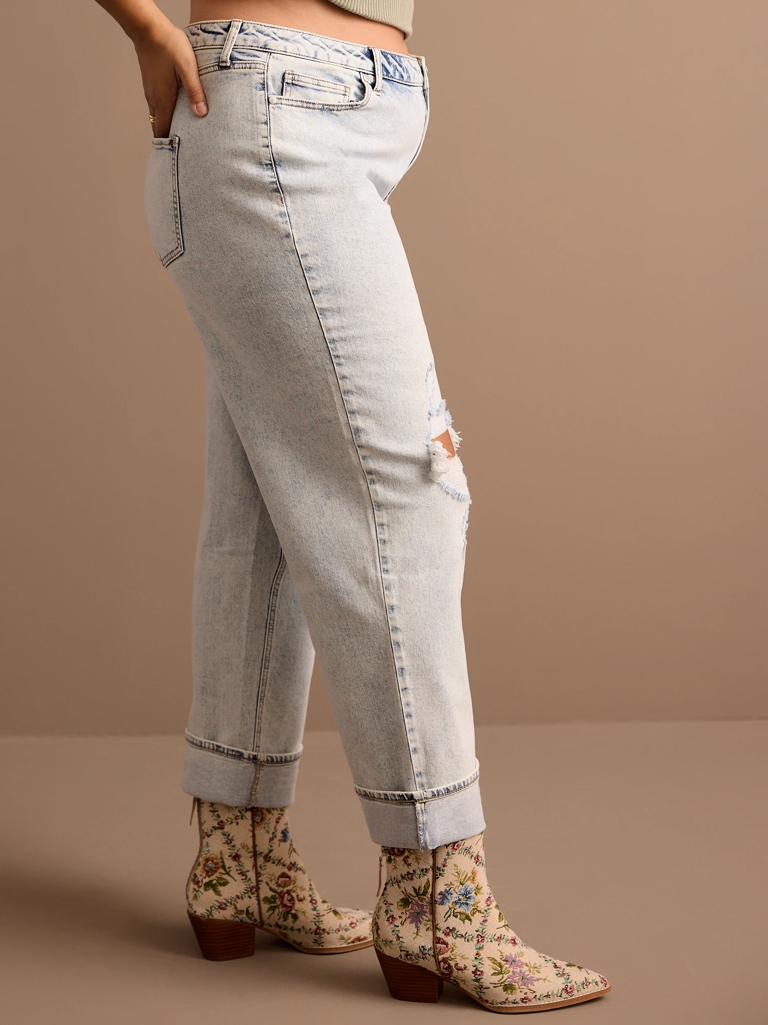 Margot Destructed Girlfriend Jeans 3 Margot Destructed Girlfriend Jeans - Image 3