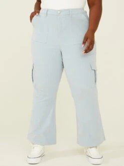 Frankie Corduroy Cargo Pants -ChicAura Store 000940 113008 LIGHT BLUE 02