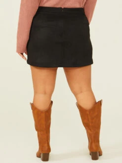 Parker Suede Skirt -ChicAura Store 000940 31249 BLACK 03