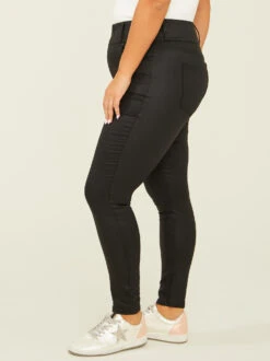 Coated Live In 3 Button Jeans -ChicAura Store 000962 DX22916H73B BLACK 03