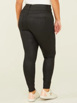 Coated Live In 3 Button Jeans -ChicAura Store 000962 DX22916H73B BLACK 04