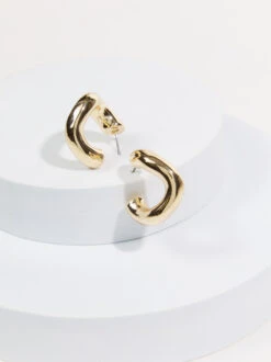 Wavy Hoop Earrings -ChicAura Store 001033 ARU E010 GOLD 02