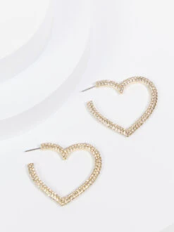 Rhinestone Heart Earrings