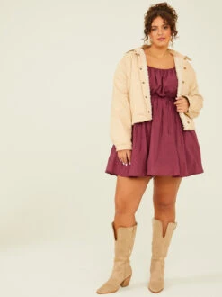 ChicAura Store -ChicAura Store 001125 MINLYN P BURGUNDY 01