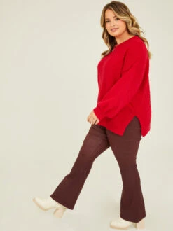 Alivia Sweater -ChicAura Store 001753 STA1880X CHILI PEPPER 02