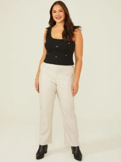 Nelson Vegan Leather Straight Pants