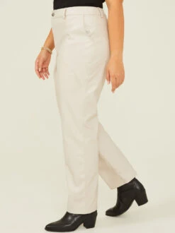 Nelson Vegan Leather Straight Pants 6 Nelson Vegan Leather Straight Pants -ChicAura Store 001761 IES2249P ARU CREAM 02