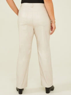 Nelson Vegan Leather Straight Pants 7 Nelson Vegan Leather Straight Pants -ChicAura Store 001761 IES2249P ARU CREAM 03