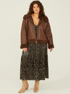 Reed Faux Shearling Jacket 9 Reed Faux Shearling Jacket -ChicAura Store 001761 IMJ9523JARU CHOCOLATE BROWN 01