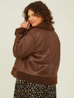 Reed Faux Shearling Jacket 12 Reed Faux Shearling Jacket -ChicAura Store 001761 IMJ9523JARU CHOCOLATE BROWN 04