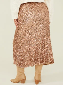 Cameron Sequin Maxi Skirt 11 Cameron Sequin Maxi Skirt -ChicAura Store 001761 ISA1680SARU ROSE GOLD 03