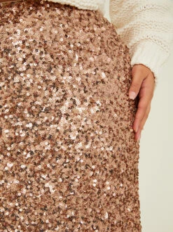Cameron Sequin Maxi Skirt 12 Cameron Sequin Maxi Skirt -ChicAura Store 001761 ISA1680SARU ROSE GOLD 04