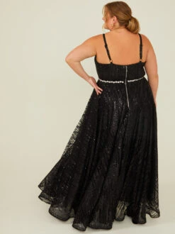 Maggie Sequin Maxi Dress -ChicAura Store 001839 NT 40558ARU BLACK 03