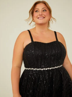 Maggie Sequin Maxi Dress -ChicAura Store 001839 NT 40558ARU BLACK 04