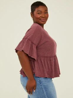 Hallie Top -ChicAura Store 001885 HA48995 ASP BURGUNDY 02