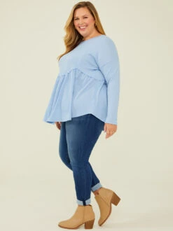 Huxley Waffle Long Sleeve Top 6 Huxley Waffle Long Sleeve Top -ChicAura Store 001885 HA48998 ASP BLUE 02