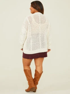 Clementine Textured Cardigan -ChicAura Store 001913 SW0263CRW IVORY 03