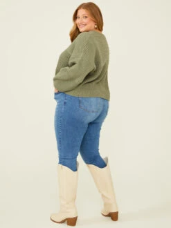 Acacia Sweater -ChicAura Store 001913 SW200CRW OLIVE 03