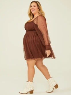 Roxy Corset Dress 7 Roxy Corset Dress -ChicAura Store 001926 DMDK1178AIMK P BROWN 02