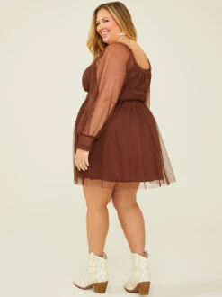 Roxy Corset Dress 8 Roxy Corset Dress -ChicAura Store 001926 DMDK1178AIMK P BROWN 03