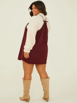 Raine Skirtall -ChicAura Store 001926 DMS1157P WINE 03