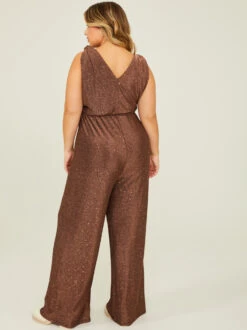 Odessa Glitter Jumpsuit -ChicAura Store 001926 JA8506SU P BROWN 03