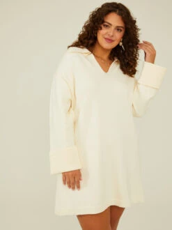 Lena Sweater Dress -ChicAura Store 001926 KCS519IMK P IVORY 01