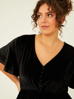 Tallulah Velvet Dress -ChicAura Store 001950 BD6270AA AS BLACK 04