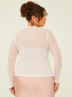 Nellie Sheer Pearl Top 10 Nellie Sheer Pearl Top -ChicAura Store 001950 BT3204C AS WHITE 04