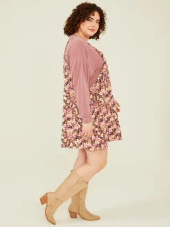 Leighton Floral Skirtall -ChicAura Store 001950 PSP4499D AS PINK FLORAL 02