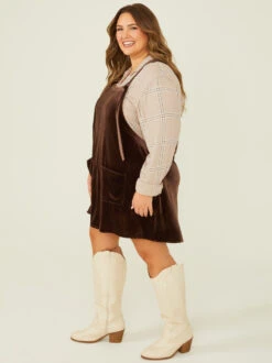 Leighton Velvet Skirtall 6 Leighton Velvet Skirtall -ChicAura Store 001950 PSP4499F AS BROWN 02