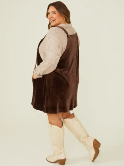 Leighton Velvet Skirtall 7 Leighton Velvet Skirtall -ChicAura Store 001950 PSP4499F AS BROWN 03