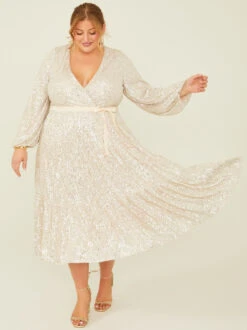 Reign Sequin Midi Dress -ChicAura Store 001990 JMD14722AP BEIGE 01