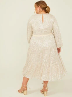 Reign Sequin Midi Dress -ChicAura Store 001990 JMD14722AP BEIGE 03