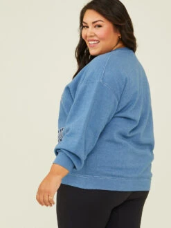 Brooklyn Varsity Oversized Sweatshirt -ChicAura Store 002035 AH4900TK INDIGO 03