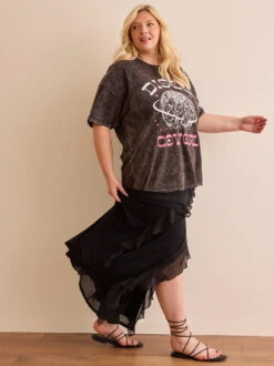 Disco Cowgirl Oversized Tee -ChicAura Store 002035 AH5145TK WASHED BLACK 02