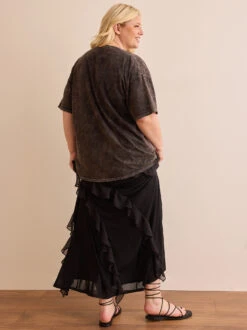 Disco Cowgirl Oversized Tee -ChicAura Store 002035 AH5145TK WASHED BLACK 03