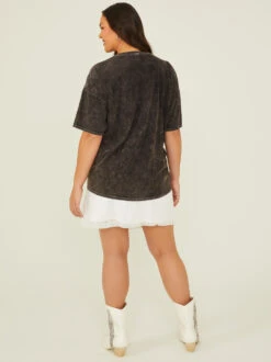 Disco Cowgirl Oversized Tee -ChicAura Store 002035 AH5145TK WASHED BLACK 04