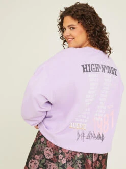 Def Leppard Oversized Sweatshirt -ChicAura Store 002067 DEF0497J2022AR ORCHID 03